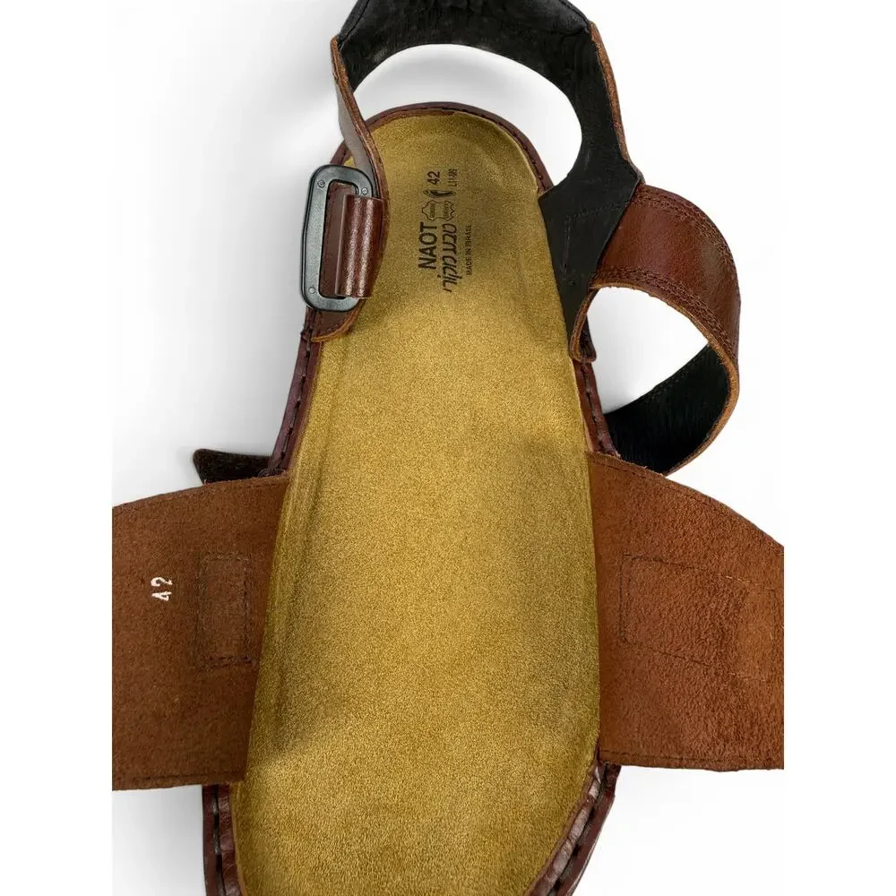 Naot Lappland Sandal Mens 9 9.5 EU 42 Buffalo Leather Adjustable Straps